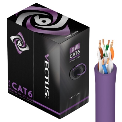 VECTUS CAT6, 305m Cable UTP LSZH (Purple)