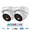 SPRO 4MP IP Turret Active Deterrence LITE with COLOUR NIGHT 2.0, Built-In Microphone and Speaker, SPRO NVR 4CH Bundle Kit