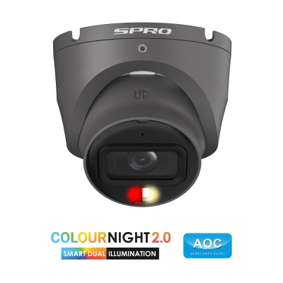 SPRO 8MP IP Turret with COLOUR NIGHT 2.0 and Built-In Mic (ECO)