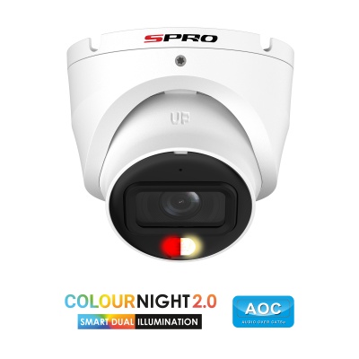 SPRO 8MP IP Turret with COLOUR NIGHT 2.0 and Built-In Mic (ECO)